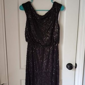 Black sequin bridesmaid dress, David's Bridal